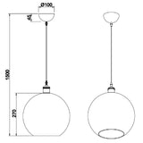 Trio R30771007 Matt Nickel & Clear Glass Globe Pendant Light 30cm