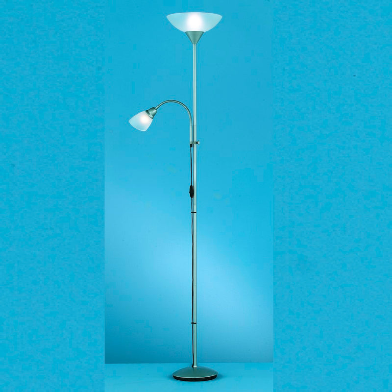 Matt Chrome Modern Mother & Child Reading Task Floor Lamp