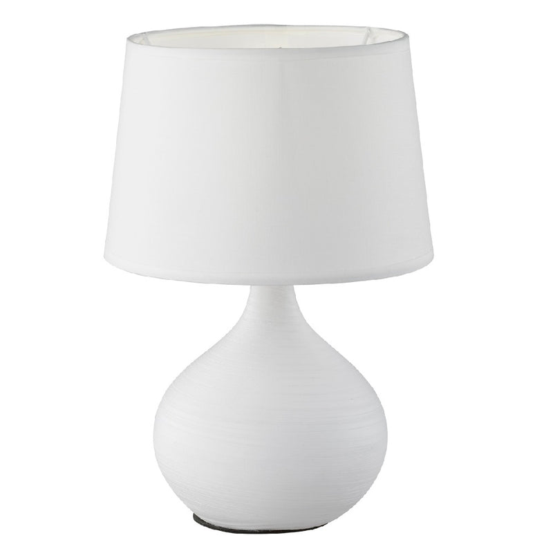 White Ceramic Textured Swirl Table Lamp with Matching Shade