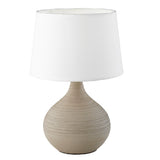 Cappuccino Ceramic Textured Swirl Table Lamp with White Shade