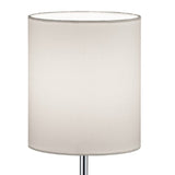 Silver & White Fabric Lampshade Table Desk Lamp