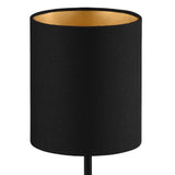 Matt Black & Gold Fabric Lampshade Table Desk Lamp