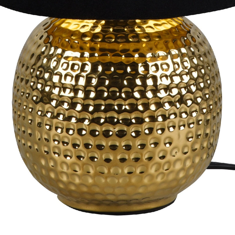 Gold & Black Vintage Pottery Table Light