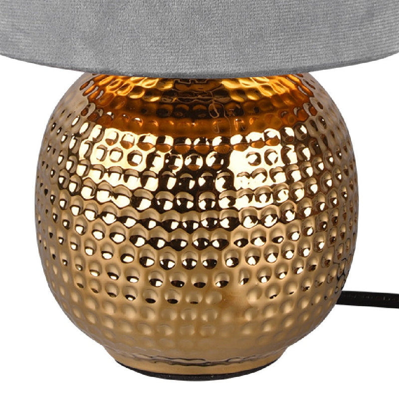 Gold & Grey Vintage Pottery Table Light