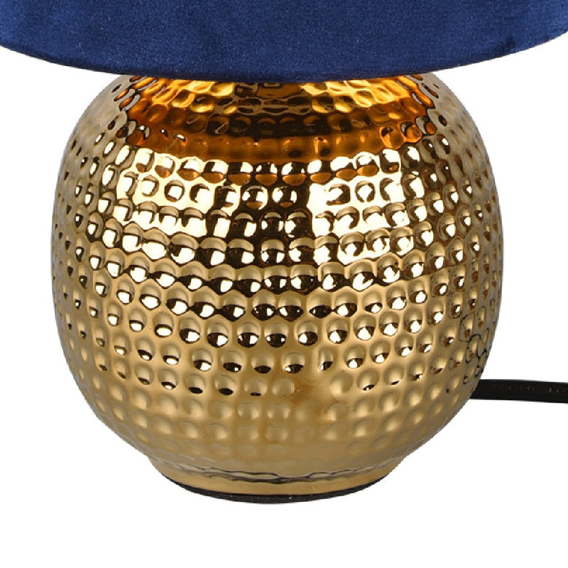 Gold & Blue Vintage Pottery Table Light