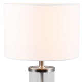 Clear Glass & White Shade Table Lamp