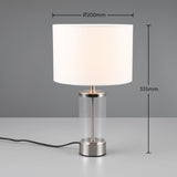 Satin Nickel & White Lampshade Desk Lamp