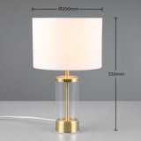 Satin Brass & White Lampshade Desk Lamp