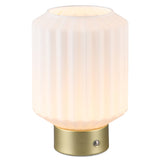 LED Satin Brass & Frosted Glass Retro Desk Lamp