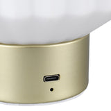 Matt Brass & White Glass Touch Table Lamp