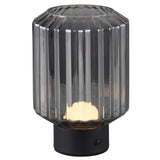LED Satin Black & Smoked Glass Retro Desk Lamp