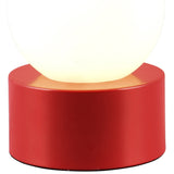 Red & White Globe Glass Bedside Light