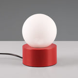 Red & Opal White Globe Retro Desk Lighting