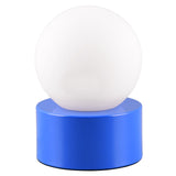 Blue & Opal White Globe Glass Retro Table Lamp 17cm