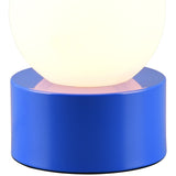 Blue & White Globe Glass Bedside Light