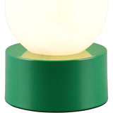 Green & White Globe Glass Bedside Light