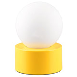 Yellow & Opal White Globe Glass Retro Table Lamp 17cm