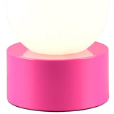 Pink & White Globe Glass Bedside Light