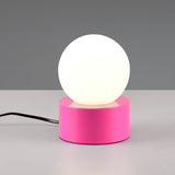 Pink & Opal White Globe Retro Desk Lighting
