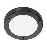 Oaks RONDO/18 MB Rondo Mirror Black Bathroom Modern Round Flush Light 185mm