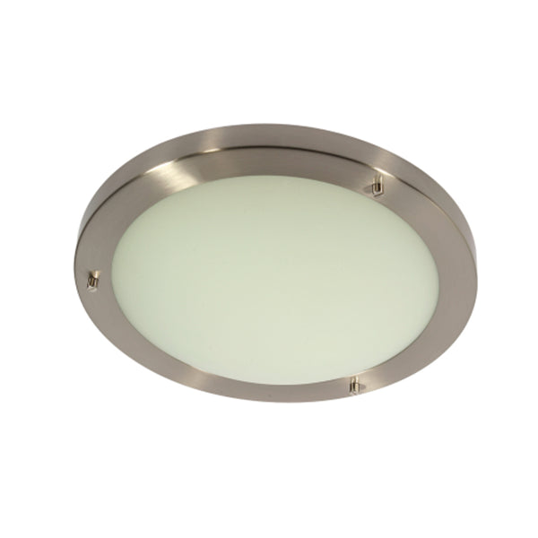 Antique Chrome Bathroom Modern Round Flush Light 305mm