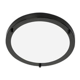 Oaks RONDO/30 MB Rondo Mirror Black Bathroom Modern Round Flush Light 305mm
