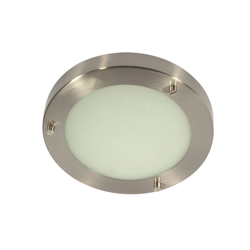 Antique Chrome Bathroom Modern Round Flush Light 185mm