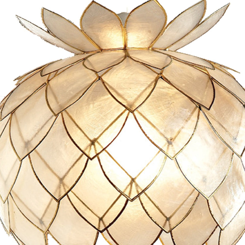 Gold & Champagne Capiz Artichoke Pendant Light