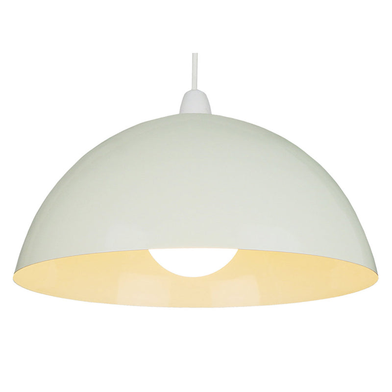 Cream Metal Vintage Retro Easy Fit Dome Pendant Shade 35cm