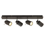 Matt Black Bathroom Modern 4 Lamp Bar Spotlight IP44