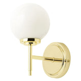 Polished Brass Bathroom Vintage Up Globe Lantern Wall Light IP44