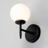 Black & Opal White Globe Bathroom Wall Light