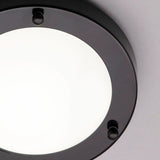 Matt Black Round Modern Flush Light IP44