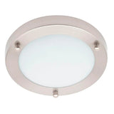 Britalia BRSPA-34049-SNIC Satin Nickel Bathroom Modern Round Flush Ceiling Light IP44 18cm