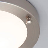 Satin Nickel Round Modern Flush Light IP44