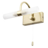 Satin Brass Bathroom Vintage Switched Swan Neck Wall Light IP44 205mm