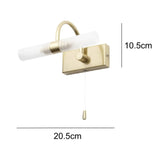 Satin Brass Curved Neck IP44 Switched Wall Light