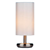 DAR TIC4133 Tico Satin Chrome Modern Touch Table Lamp with Ivory Shade