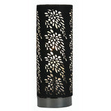 Oaks TL 905 MB Tema Mirror Black & Black Etched Design Touch Table Lamp