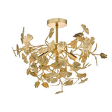 DAR YAD0435 Yadira Gold Leaf Effect Decorative 4 Lamp Semi Flush