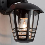 Black & Clear Panel Vintage Exterior Wall Light