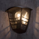 Black Outdoor Vintage Retro Wall Light with Clear Panels