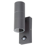 Anthracite Outdoor Up Down Cylinder Wall Light PIR