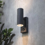 Anthracite Modern Exterior Up Down Wall Light with PIR