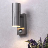 Stainless Steel Modern Exterior Up Down Wall Light with PIR