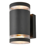 Anthracite Outdoor Modern Cylindrical Up & Down Wall Light 