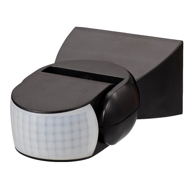 Black Outdoor Adjustable PIR Motion Sensor 180 Degree 12 Metre Range IP65