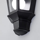 Black Vintage Outdoor Coastal Flush Lantern Wall Light