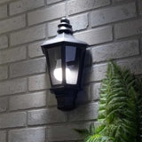 Black Retro Flush Lantern Wall Light