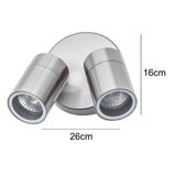 Stainless Steel Twin Head Exterior Wall Light